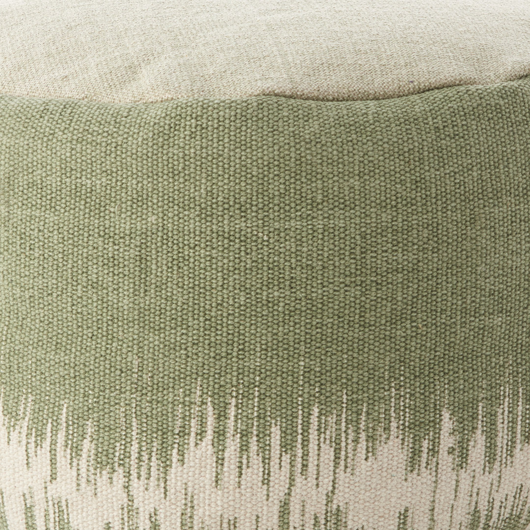 Denys 20" Wide Round Abstract Pouf Ottoman Mistana™ Fabric: Sage Green