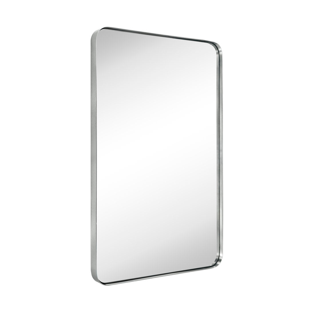 Kengston Modern & Contemporary Rectangular Bathroom Vanity Mirrors 17 Stories Size: 36" x 24" Finish: Brushed Nickel