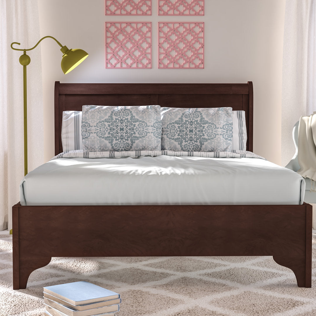 Varnamtown West Haven Low Footboard Sleigh Bed, Cappuccino Lark Manor™ Size: Queen