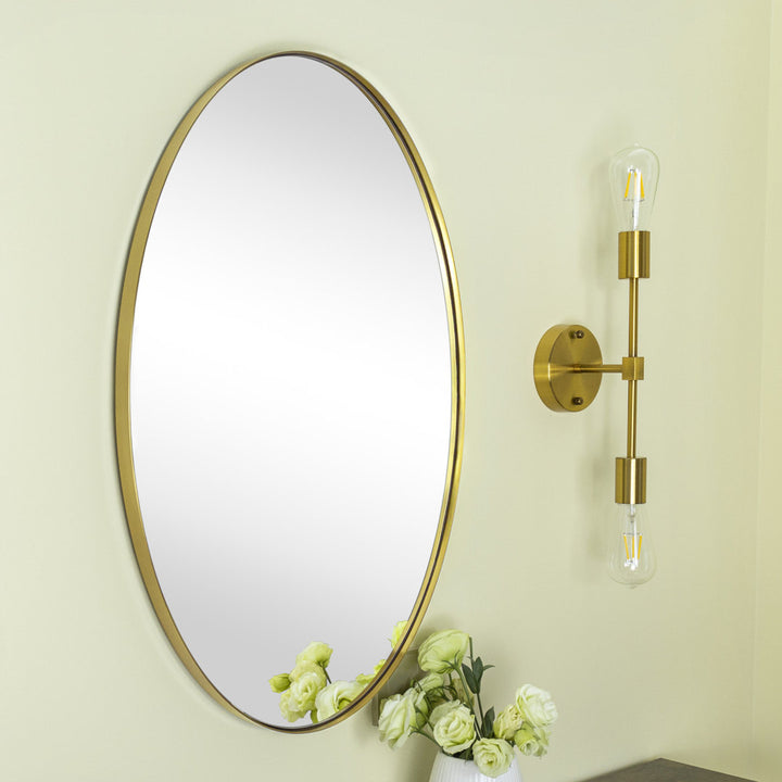 Javell Bathroom Mirror Ebern Designs Size: 36" x 24" Finish: Brushed Gold