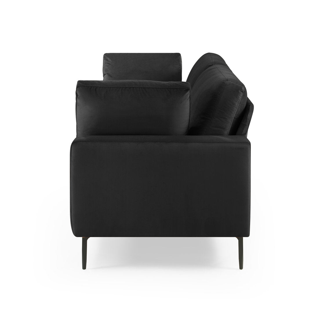 Jeses MINIMORE Modern Style Etta 84.3" Mid-Century Modern Design Sofa Corrigan Studio® Fabric: Black Velvet