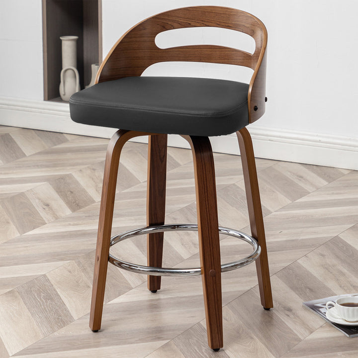 Mahtab Swivel Counter & Bar Stool (Set of 2) Corrigan Studio® Seat Height: Counter Stool = 25.59” Seat Height, Upholstery: Black Faux Leather