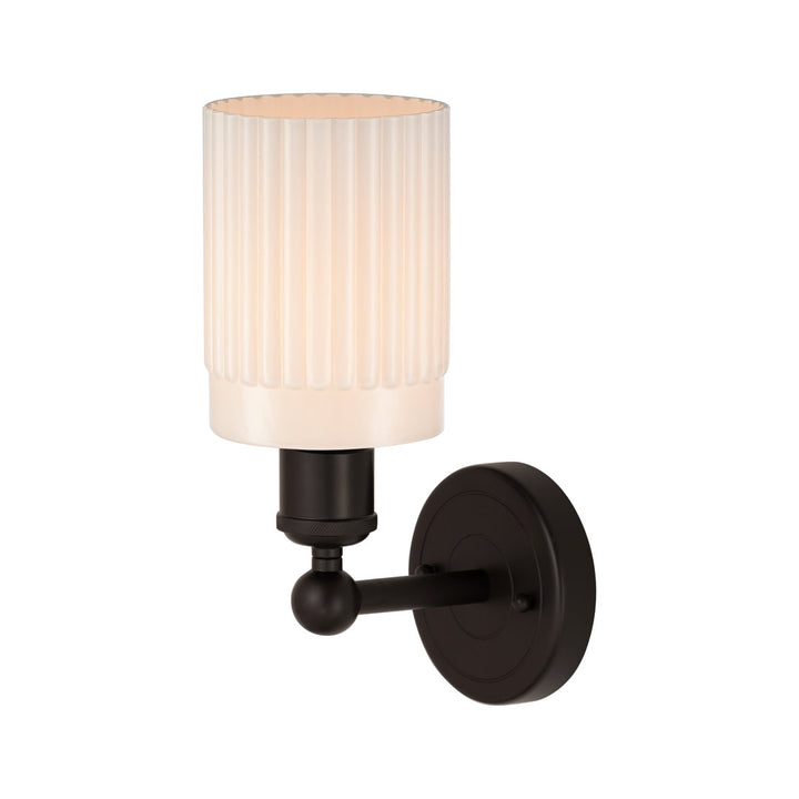 Elloise 1-Light Armed Sconce Kelly Clarkson Home Shade Color: Matte White Fixture Finish: Oil Rubbed Bronze