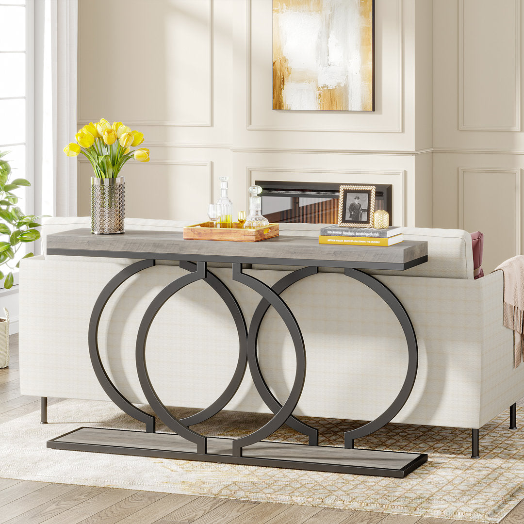Herakles 55" Console Table Mercer41 Color: Gray/Black