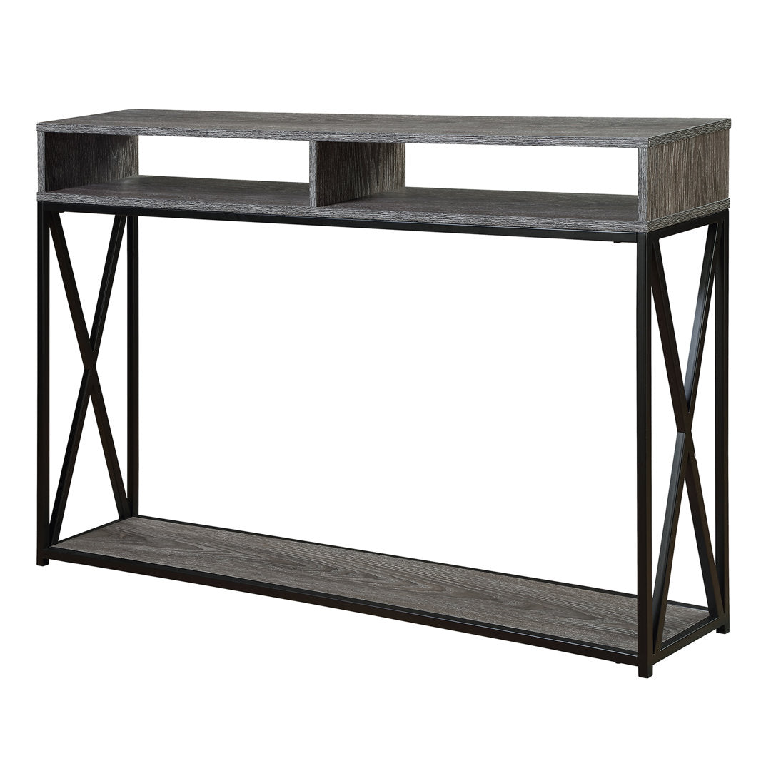 Ariyana 47.25" Console Table Lark Manor™ Top Color/Base Color: Weathered Gray Top/Black Base
