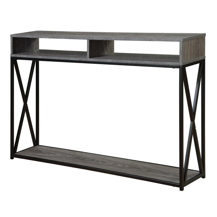 Ariyana 47.25" Console Table Lark Manor™ Top Color/Base Color: Weathered Gray Top/Black Base
