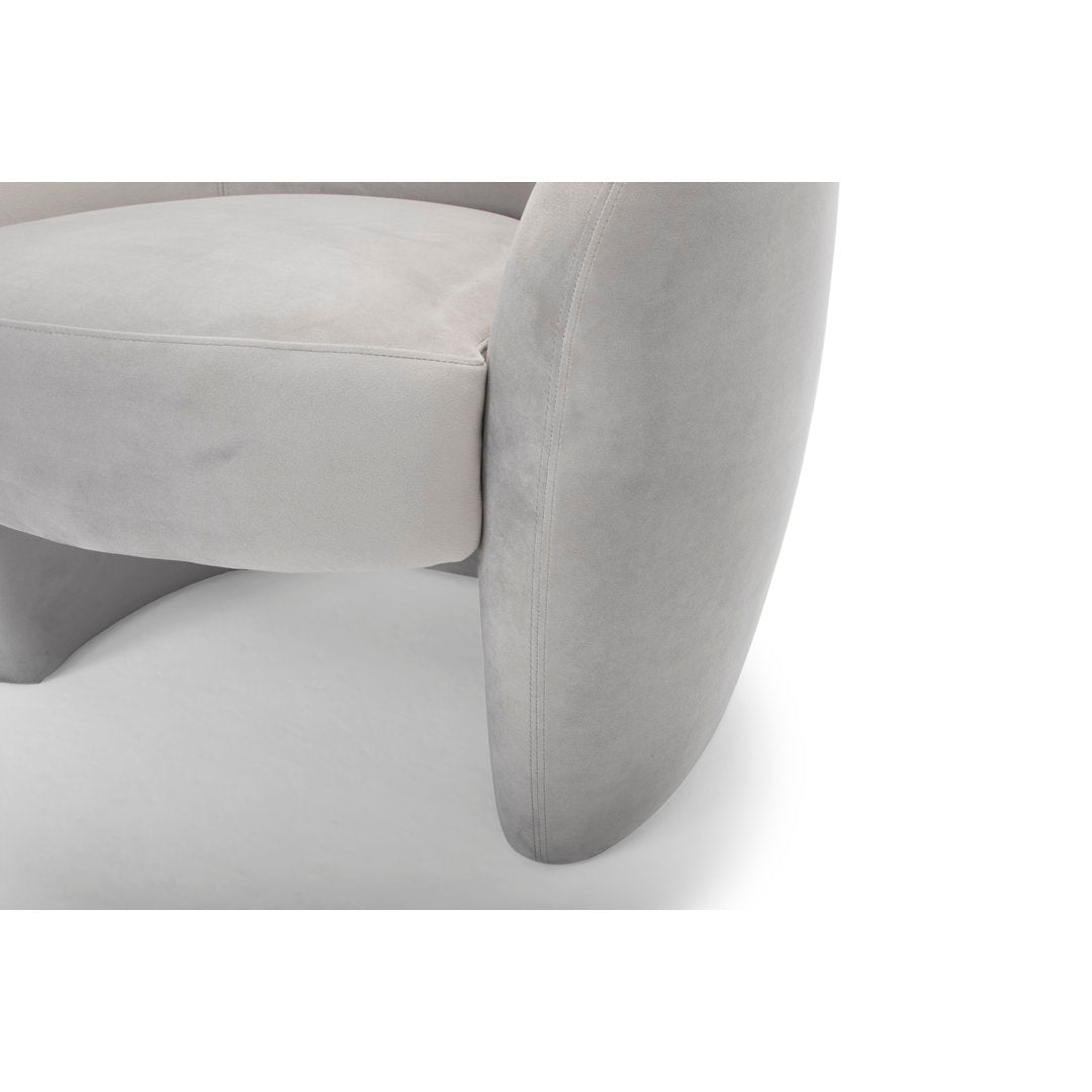 Kearney Upholstered Barrel Chair AllModern Fabric: Stax Light Grey Performance Velvet