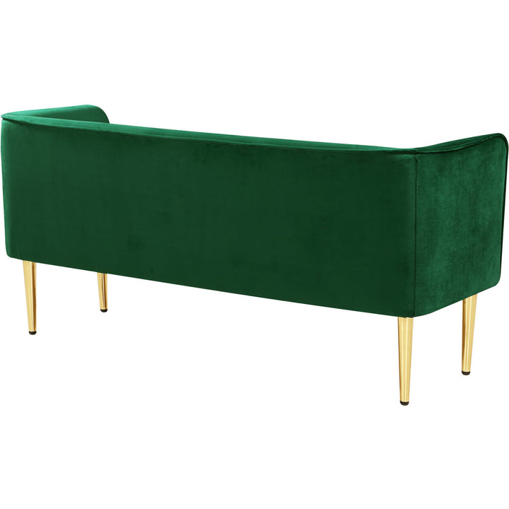 Manuel Upholstered Bench Everly Quinn Color: Green Velvet