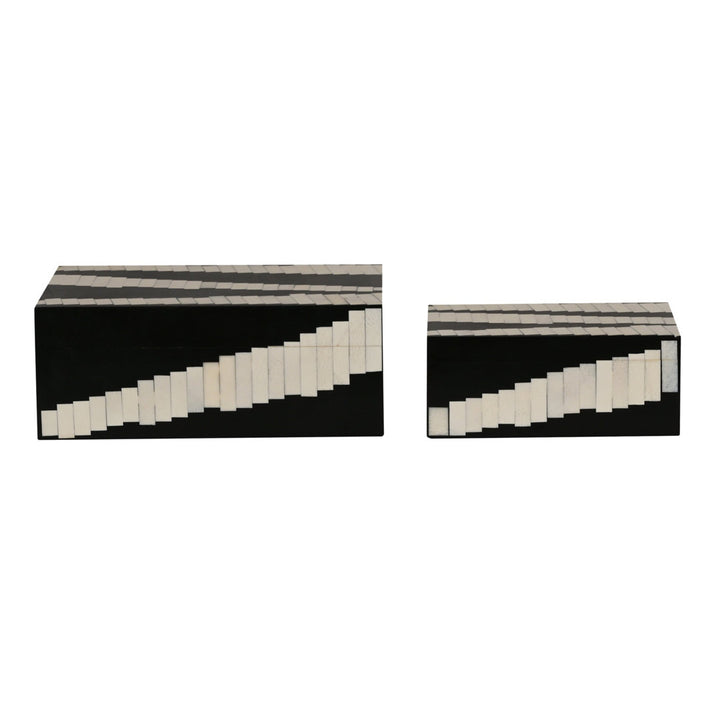Kamari 2 Piece Geometric Inlay Decorative Nesting Boxes Indigo Road by Egypt Sherrod