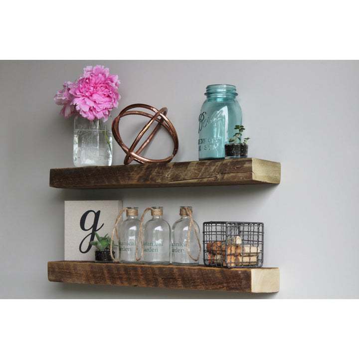 Joao 2 Piece Solid Wood Floating Shelf with Reclaimed Wood Gracie Oaks Size: 2" H x 18" W x 7" D Finish: Natural