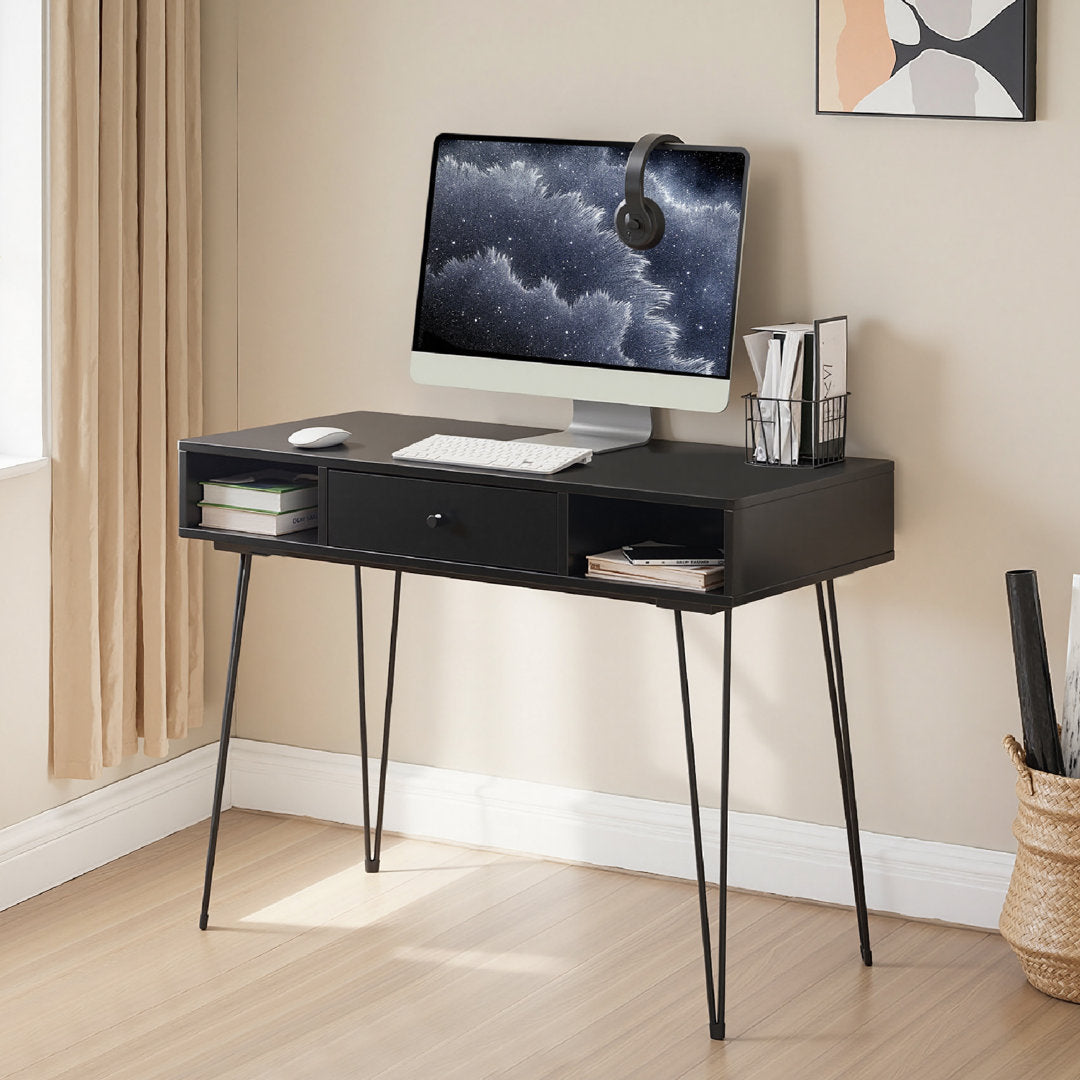 Kempst Home Office Computer Writing Desk Trent Austin Design® Color: Black