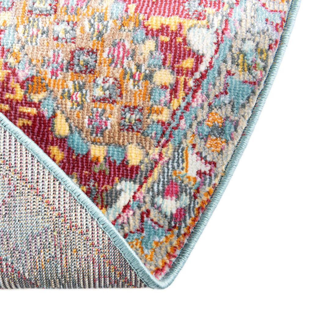 Haefner  Floral Orange/Gray/Blue Area Rug Langley Street® Rug Size: Oval 5'5" x 8'