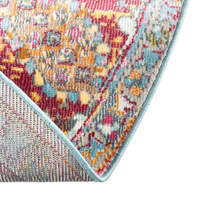 Haefner  Floral Orange/Gray/Blue Area Rug Langley Street® Rug Size: Oval 5'5" x 8'