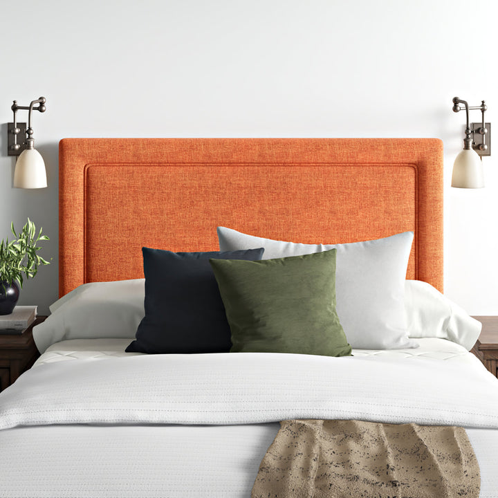 Rowberrow Upholstered Panel Headboard Mercury Row® Size: Queen Upholstery: Zuma Atomic Textured Linen