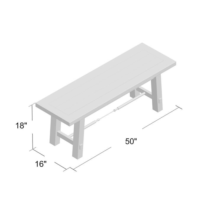Husnayn Solid Wood Bench Union Rustic