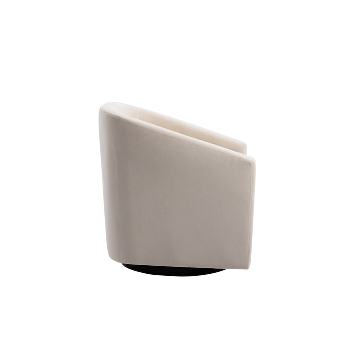 Aloisa 28.7" Wide Velvet Swivel Barrel Chair Etta Avenue™ Body Fabric: Cream Velvet