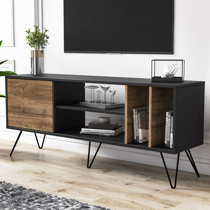 Umaima TV Stand for TVs up to 65" Wrought Studio™ Color: Walnut/Black