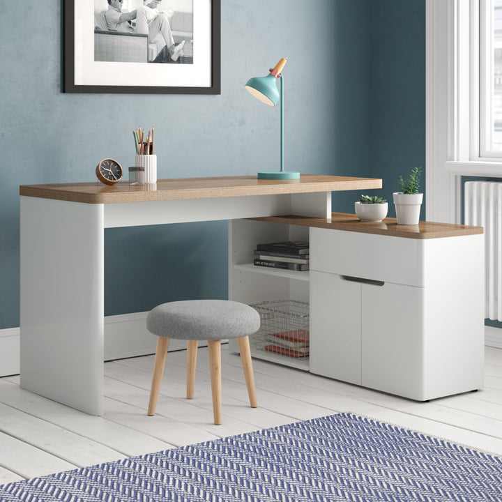 Cuuba Libre L-Shape Desk East Urban Home Color: Riviera Oak White