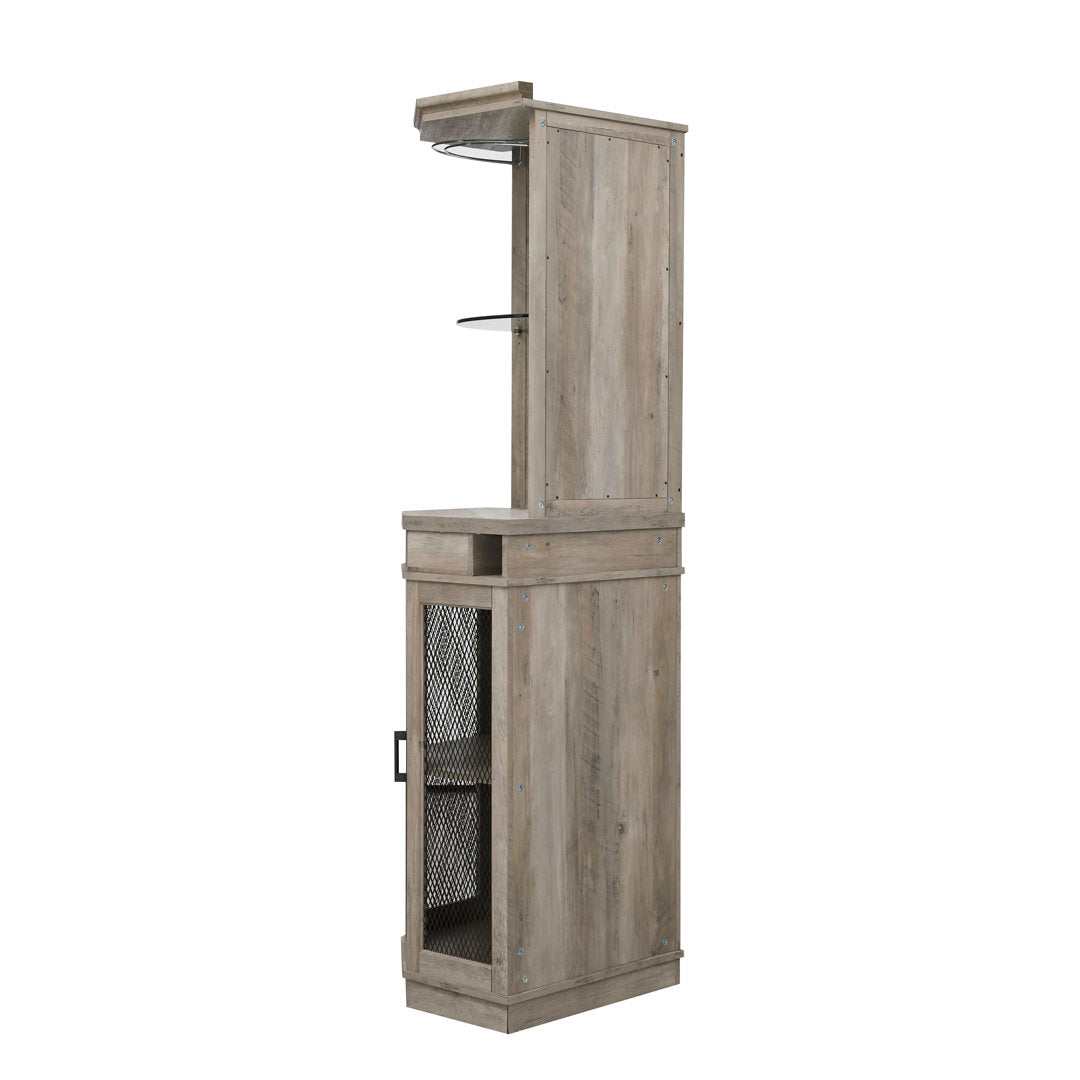 Haakenson 73" Height Corner Bar with Wine Storage Andover Mills™ Color: Stone Gray