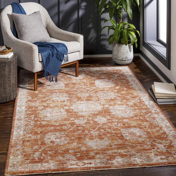 Conlan Oriental Burnt Orange Area Rug Birch Lane™ Rug Size: Rectangle 7'10" x 10'3"