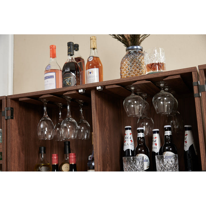 Yessine 31.5'' Bar Cabinet Ebern Designs Color: Walnut