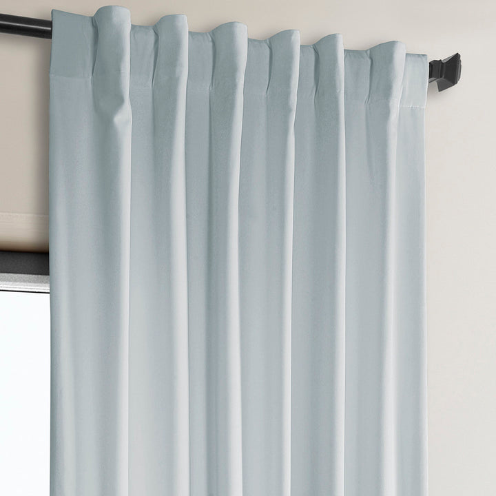 Matra Plush Velvet Curtains for Bedroom - Room Darkening Curtains for Living Room Window Single Panel AllModern Curtain Color: Aquarius Blue Size per Panel: 50" W x 96" L
