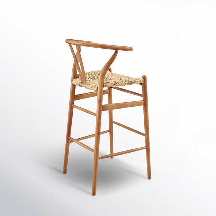 Fairbanks Solid Wood Stool Joss & Main Frame Color: Natural, Seat Color: Golden Ash Seat Height: Bar Stool (30.1" Seat Height)