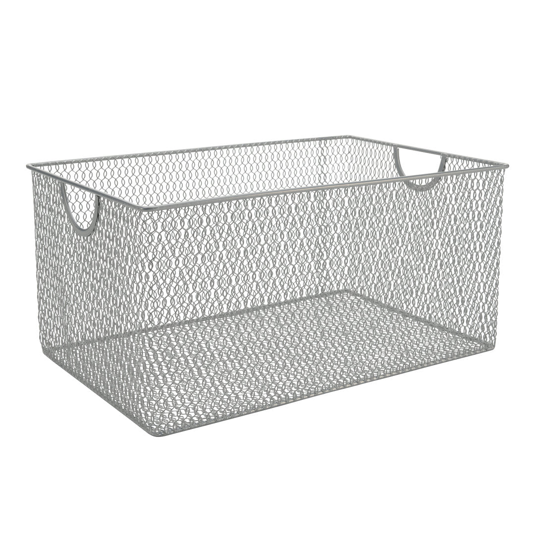 Mesh Open Bin Metal Box Rebrilliant Size: 6" H x 10" W x 9" D