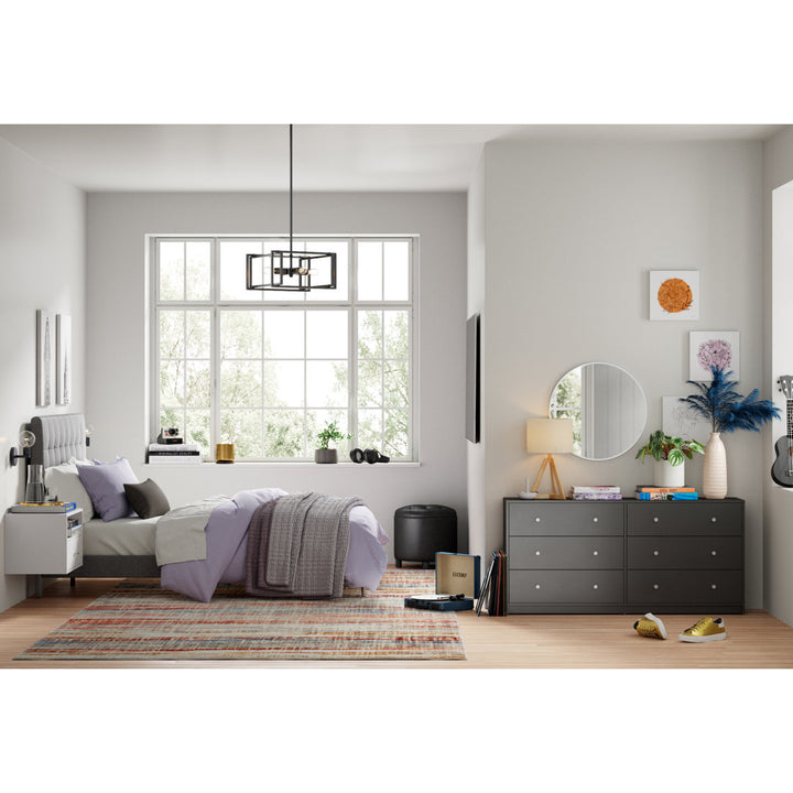 Guilford 6 Drawer 56.34" W Double Dresser Wade Logan® Color: Black