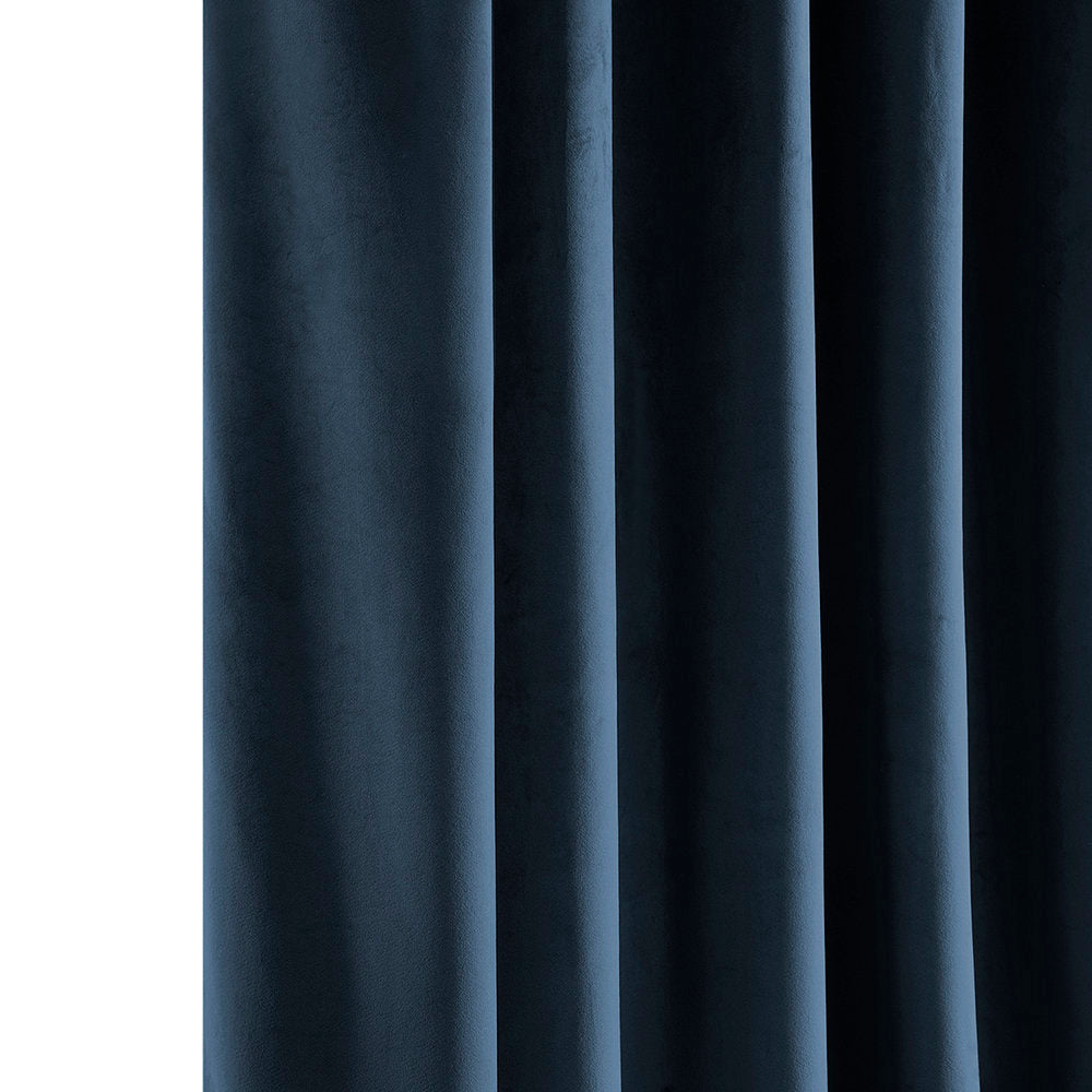 Matra Plush Velvet Curtains for Bedroom - Room Darkening Curtains for Living Room Window Single Panel AllModern Curtain Color: Eternal Blue Size per Panel: 50" W x 96" L