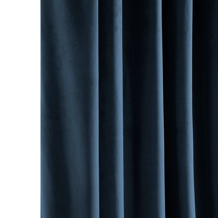 Matra Plush Velvet Curtains for Bedroom - Room Darkening Curtains for Living Room Window Single Panel AllModern Curtain Color: Eternal Blue Size per Panel: 50" W x 96" L
