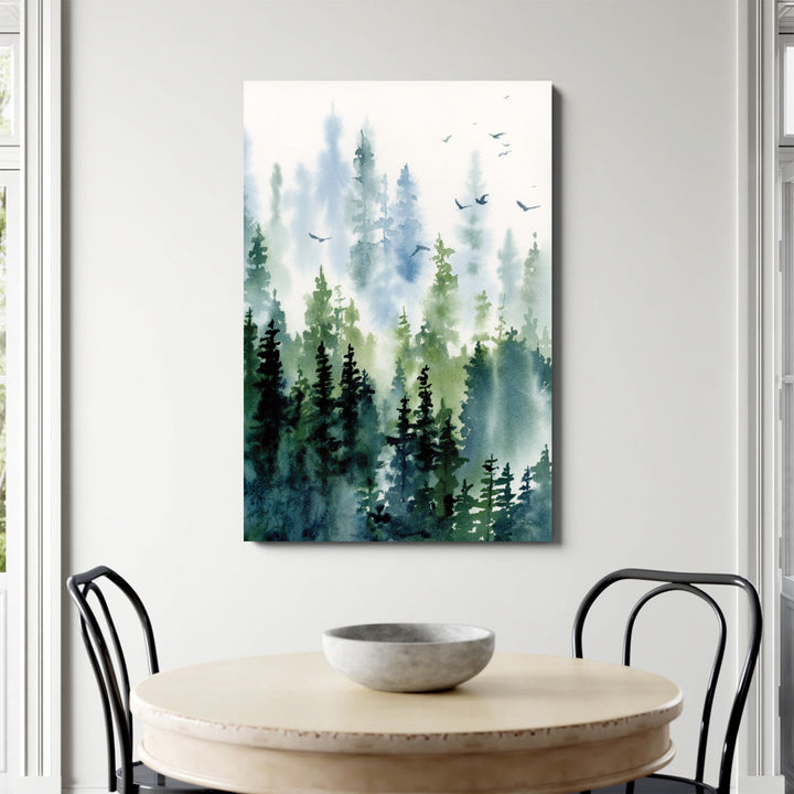 Treeline by Katrina Pete - Wrapped Canvas Painting Print Kelly Clarkson Home Frame Color: Silver Size: 48" H x 32" W   Format: Framed Canvas