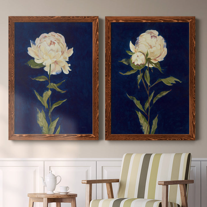 PRETTY AS A PEONY I - 2 Piece Picture Frame Print Set on Canvas Lark Manor™ Frame Color: Maple Framed Size: 37.5" H x 55" W x 1.5" D