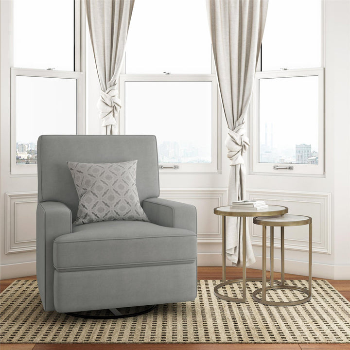 Abingdon Upholstered Swivel Reclining Glider Mack & Milo™ Upholstery Color: Gray Velvet