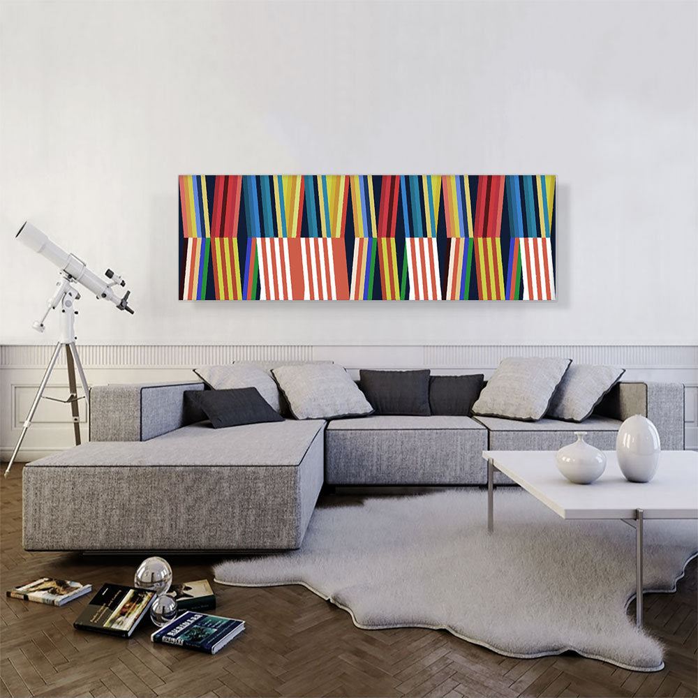 Mid-Century Modern Leaning Books - Wrapped Canvas Panoramic Graphic Art Print ARTCANVAS Size: 20" H x 60" W x 1.5" D
