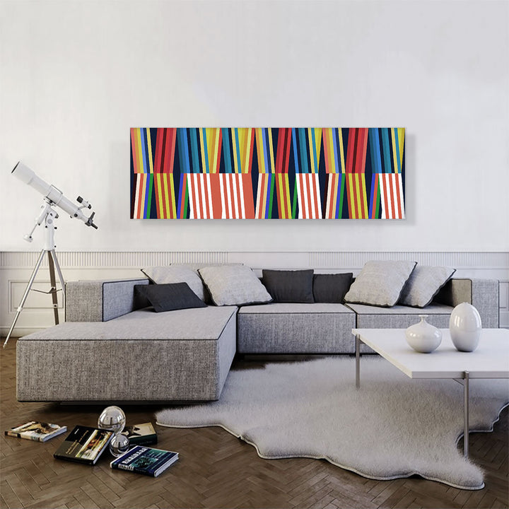 Mid-Century Modern Leaning Books - Wrapped Canvas Panoramic Graphic Art Print ARTCANVAS Size: 20" H x 60" W x 1.5" D