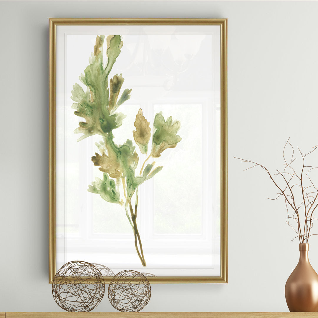 Earthtone Herbs I' Painting on Canvas Gracie Oaks Size: 26.5" H x 36.5" W x 1.5" D Format: Gold Framed