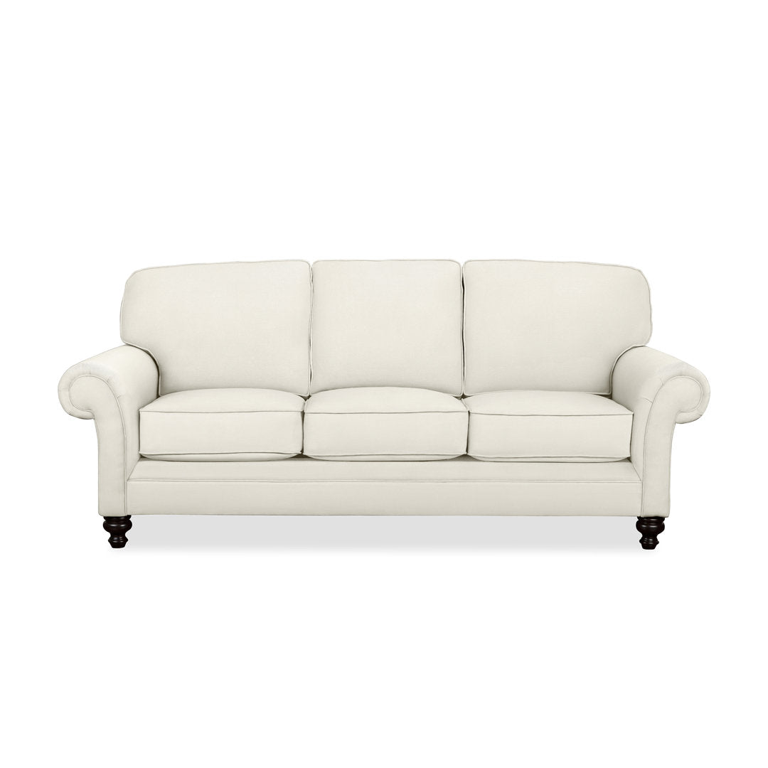 Gaige 88" Rolled Arm Sofa with Reversible Cushions Wayfair Custom Upholstery™ Fabric: Bevin Natural Linen Blend