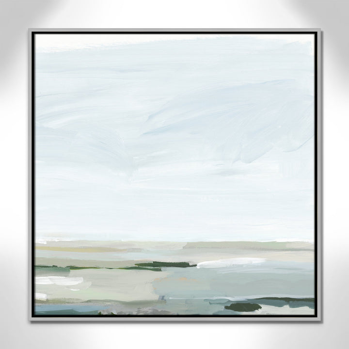 Pure Stillness - Floater Frame Painting Print on Canvas Joss & Main Size: 31.5" H x 31.5" W x 2" D Format: Silver