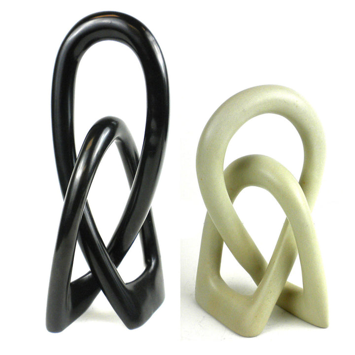 Jeffords Natural Soapstone Lovers Knot Sculpture Ivy Bronx Size: 6" H x 4" W x 4" D Finish: Natural
