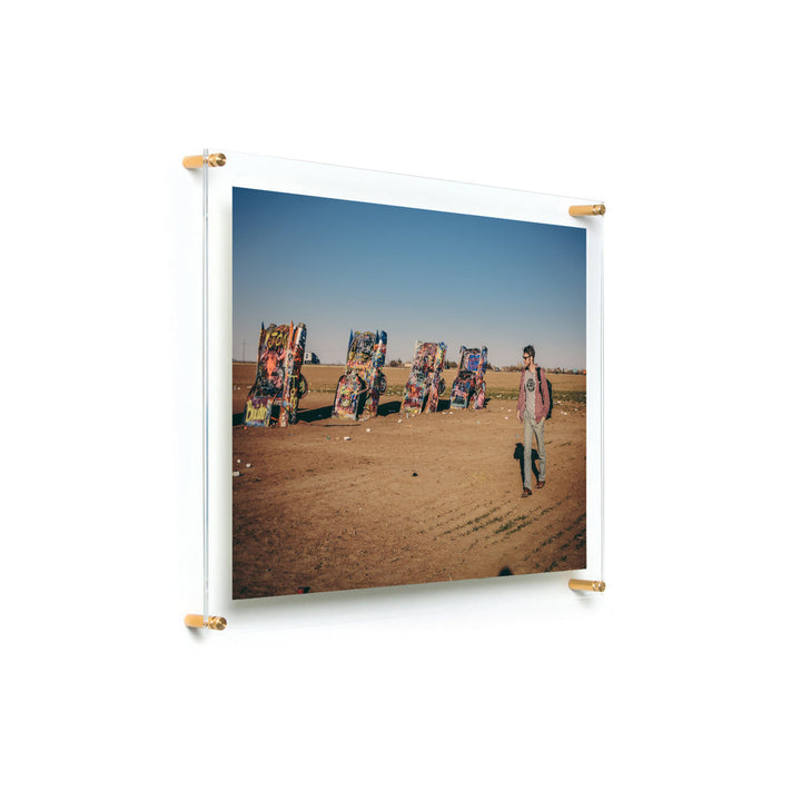 Clear UV-Grade Acrylic Modern Floating Picture Frame - Gold Wexel Art Photo Size: 20" H x 30" W