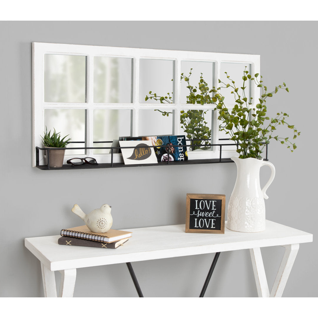 Prout Farmhouse Beveled With Shelves Accent Mirror Gracie Oaks Finish: White