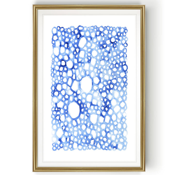 Indigo Plexus I' Print on Canvas Highland Dunes Size: 30.5" H x 42.5" W x 1.5" D Format: Gold Framed