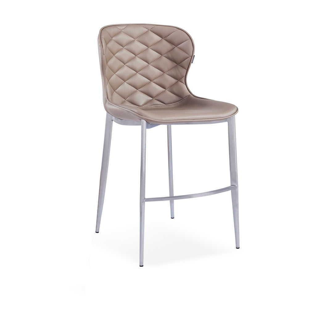 Albert Upholstered Bar & Counter Stool Upper Square™ Upholstery Color: Taupe, Base Color: Stainless Steel Seat Height: Counter Stool (24” Seat Height)