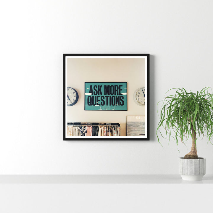 Ask Me More Questions' Framed Textual Art Print AllModern