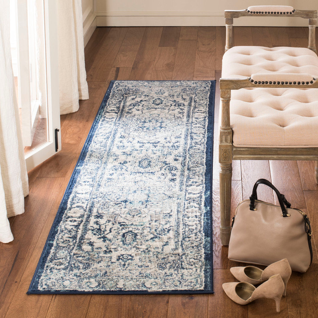 Camila Light Gray/Blue Oriental Rug Kelly Clarkson Home Rug Size: Runner 2' x 14'