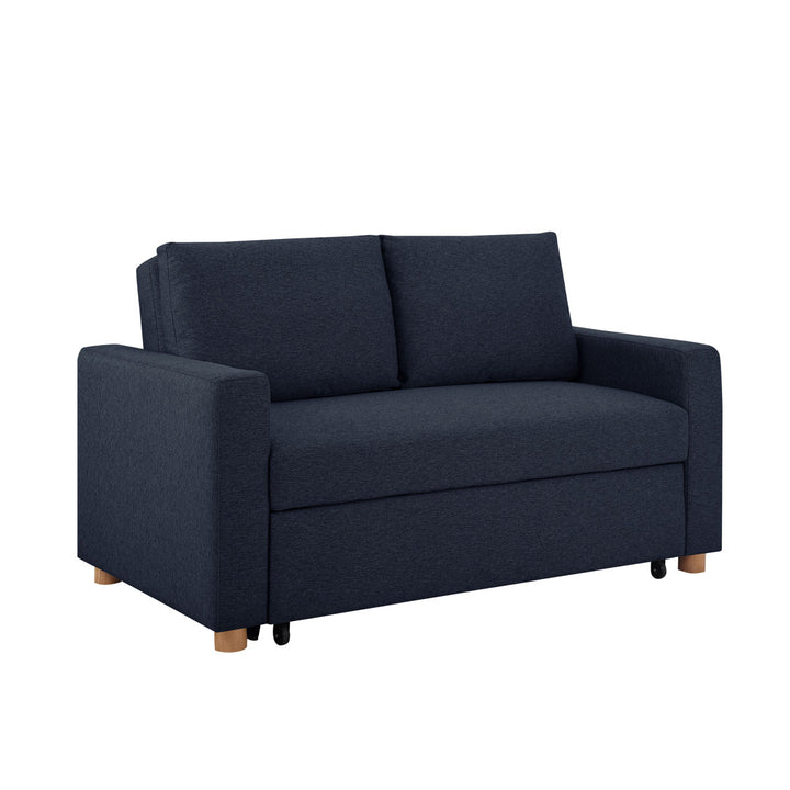 Serta Trinity Full Size Convertible Sleeper Sofa Serta Fabric: Navy Woven