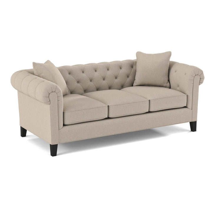 Caspar 82" Velvet Rolled Arm Chesterfield Sofa with Reversible Cushions Willa Arlo™ Interiors Body Fabric: Gypsy Cream Performance Microfiber