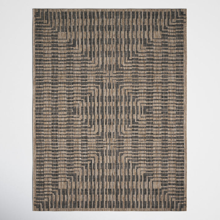 Tiza Geometric Brown/Black Indoor / Outdoor Area Rug Joss & Main Rug Size: Rectangle 7'10" x 10'9"