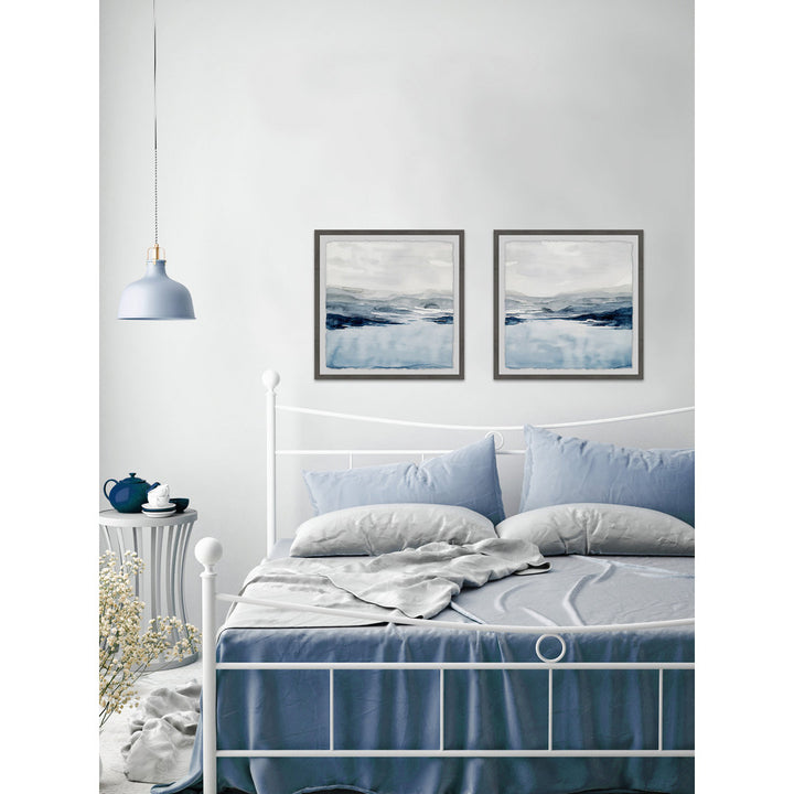 Faded Horizon III Diptych - 2 Piece Picture Frame Set Print on Paper Highland Dunes Size: 12" H x 24" W x 1.5" D